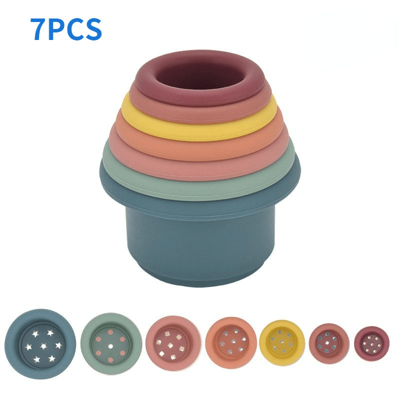 Montessori Educational Toys Baby Silicone Hourglass Stacking Cup