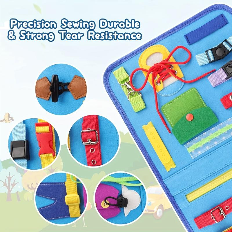 Busy Board Montessori Toys Sensory Toddler Educational Travel Preschool