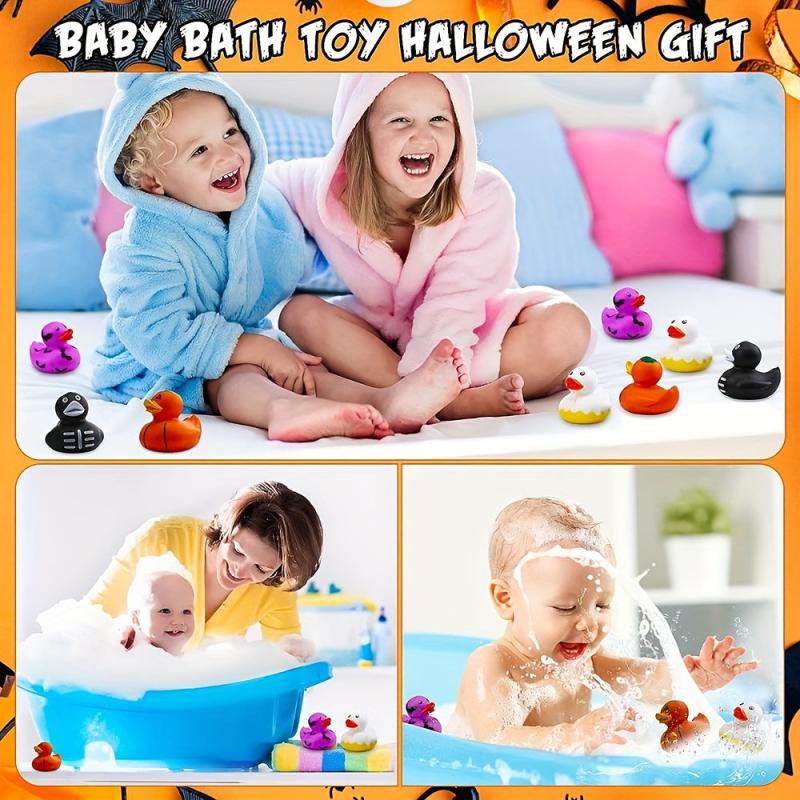 8pcs Halloween Rubber Ducks Halloween Themed Bathtub Toys