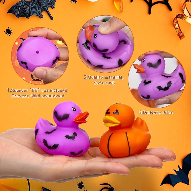 8pcs Halloween Rubber Ducks Halloween Themed Bathtub Toys