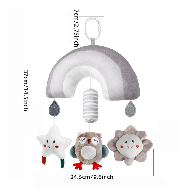Baby Stroller Toys Hanging Sensory Toys with Wind Chimes and Sounds