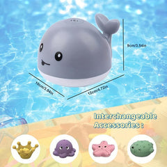 Whale Spray Baby Bath Toy with 4 Water Spray Patterns