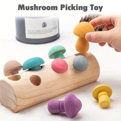 Wooden Toy Mushroom Picking Game for Babies