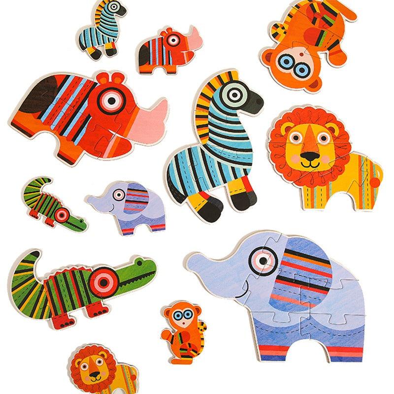 Children's Fun Large Puzzle Toys - Animal and Transportation Models