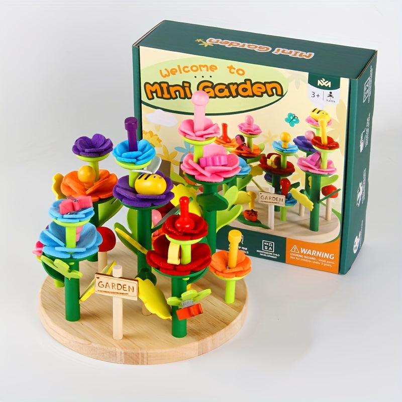 Wooden Children's Splicing Garden Building Blocks Puzzle DIY Variety Set