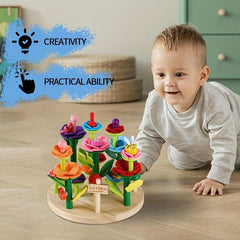 Wooden Children's Splicing Garden Building Blocks Puzzle DIY Variety Set