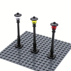 4pcs Birds Streetlamp Bricks Set - DIY City House Garden Construction Kit
