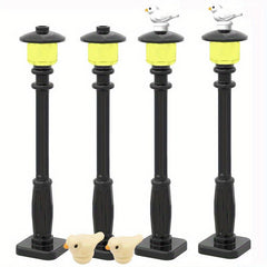 4pcs Birds Streetlamp Bricks Set - DIY City House Garden Construction Kit