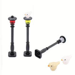 4pcs Birds Streetlamp Bricks Set - DIY City House Garden Construction Kit