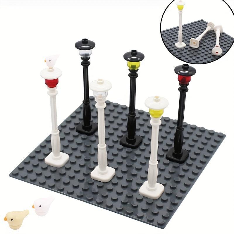 4pcs Birds Streetlamp Bricks Set - DIY City House Garden Construction Kit