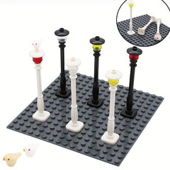 4pcs Birds Streetlamp Bricks Set - DIY City House Garden Construction Kit