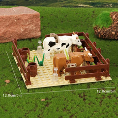 Animal Scene Log House Building Blocks DIY Desktop Model Ornament Gift