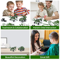 166pcs Metal Building Military Series Assembly Toys For Kids