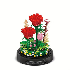 DIY Splicing Puzzle Toy Rose Building Blocks Bouquet Potted Plant