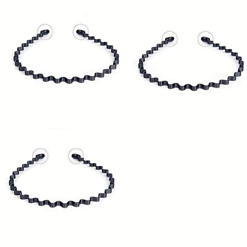 3pcs Metal Spray Paint Steel Wire Headband Set Men's Headband