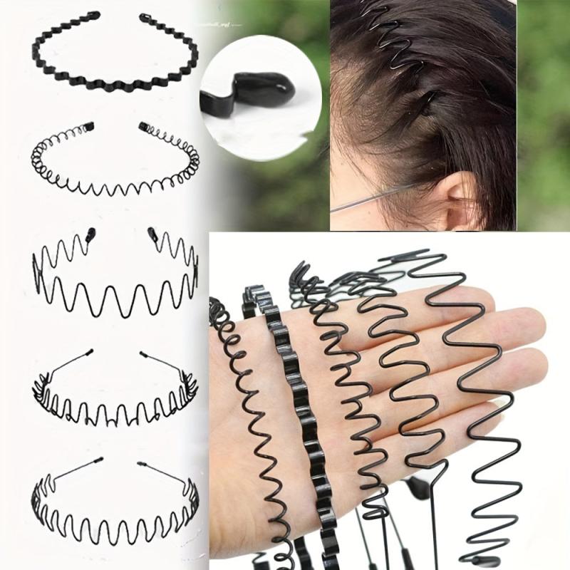 3pcs Metal Spray Paint Steel Wire Headband Set Men's Headband