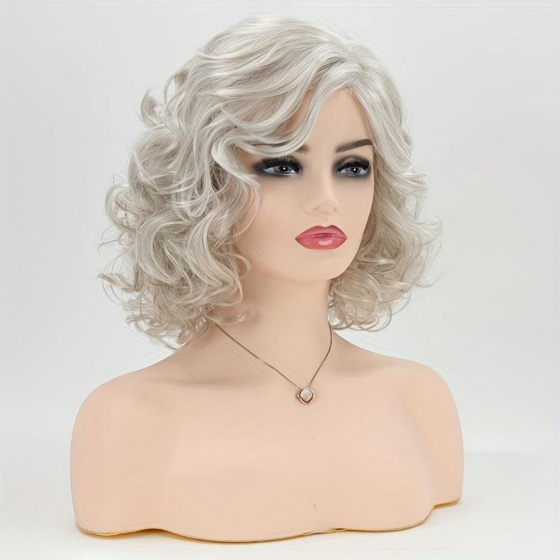 Blonde Bob Wave Wig Short Curly Wig Heat Resistant Synthetic Fiber