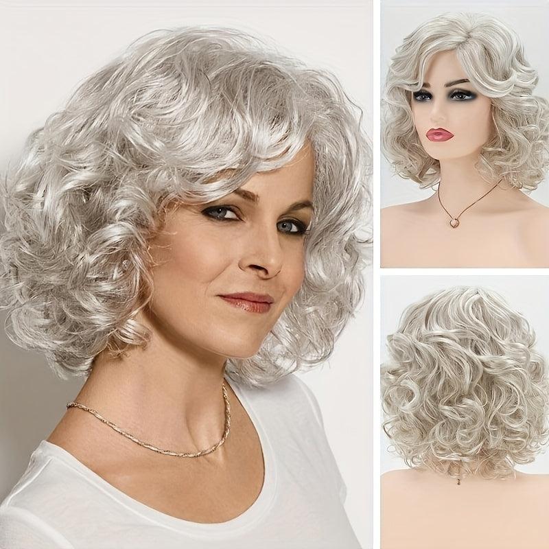 Short Curly Wig Heat Resistant Synthetic Fiber for Daily Party Decors