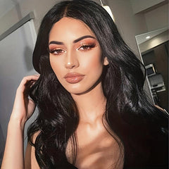 Natural Long Curly Wig Breathable Synthetic Fiber Wig for Women Party Cosplay