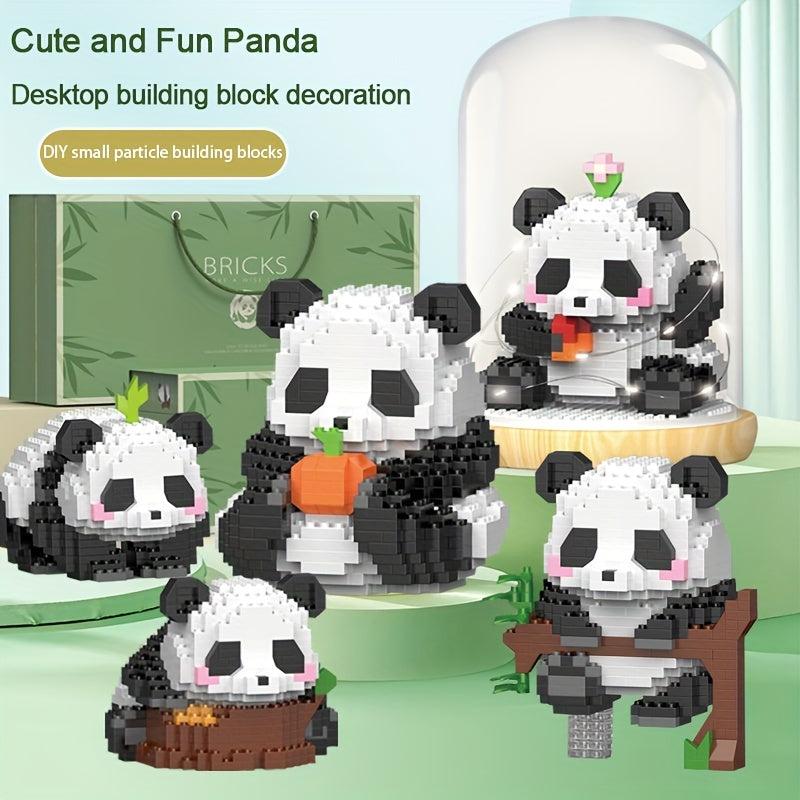 Panda Flower Building Block Model Small Particle Assembly Cartoon Decorations