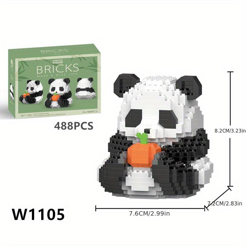 Panda Flower Building Block Model Small Particle Assembly Cartoon Decorations