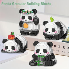 Panda Flower Building Block Model Small Particle Assembly Cartoon Decorations