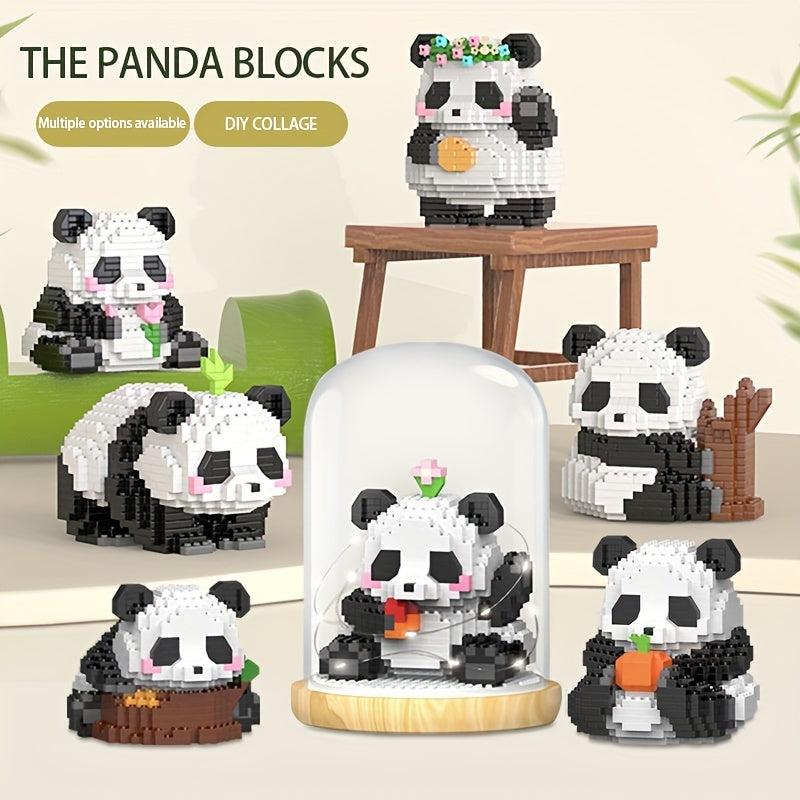 Panda Flower Building Block Model Small Particle Assembly Cartoon Decorations