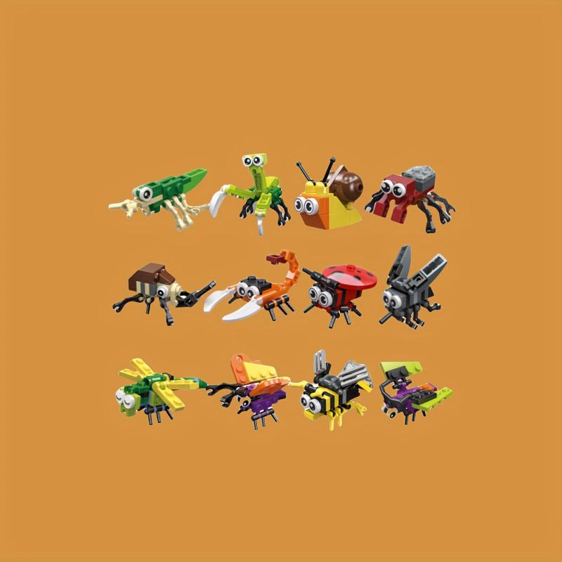 12pcs DIY Small Bug Building Blocks Early Education Toy