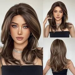 Brown Long Straight Hair Wigs for Daily Wear & Healthy Brown Wigs