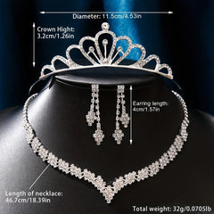 Silvery Metal Bridal Jewelry Crown Rhinestone Party Wedding Tiara