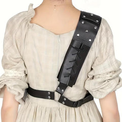 Brown PU Leather Medieval Rope Strap Sword Cover Halloween Dress Up Props