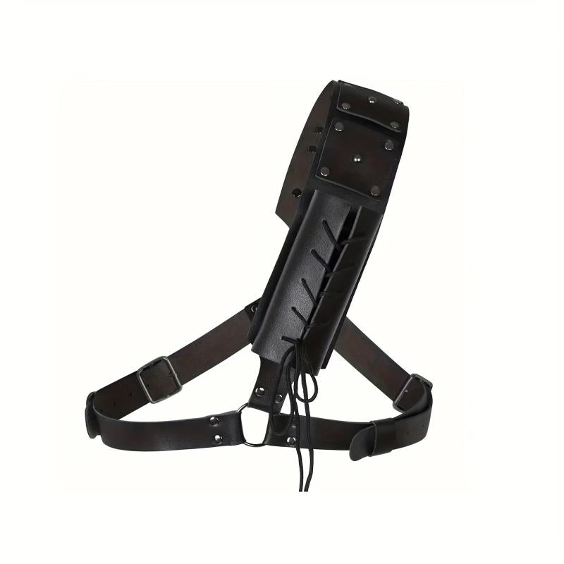 Brown PU Leather Medieval Rope Strap Sword Cover Halloween Dress Up Props