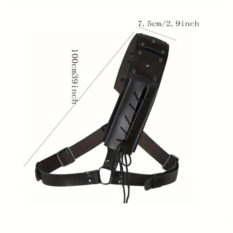 Brown PU Leather Medieval Rope Strap Sword Cover Halloween Dress Up Props