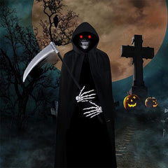 4pcs Halloween Grim Reaper Costume Set