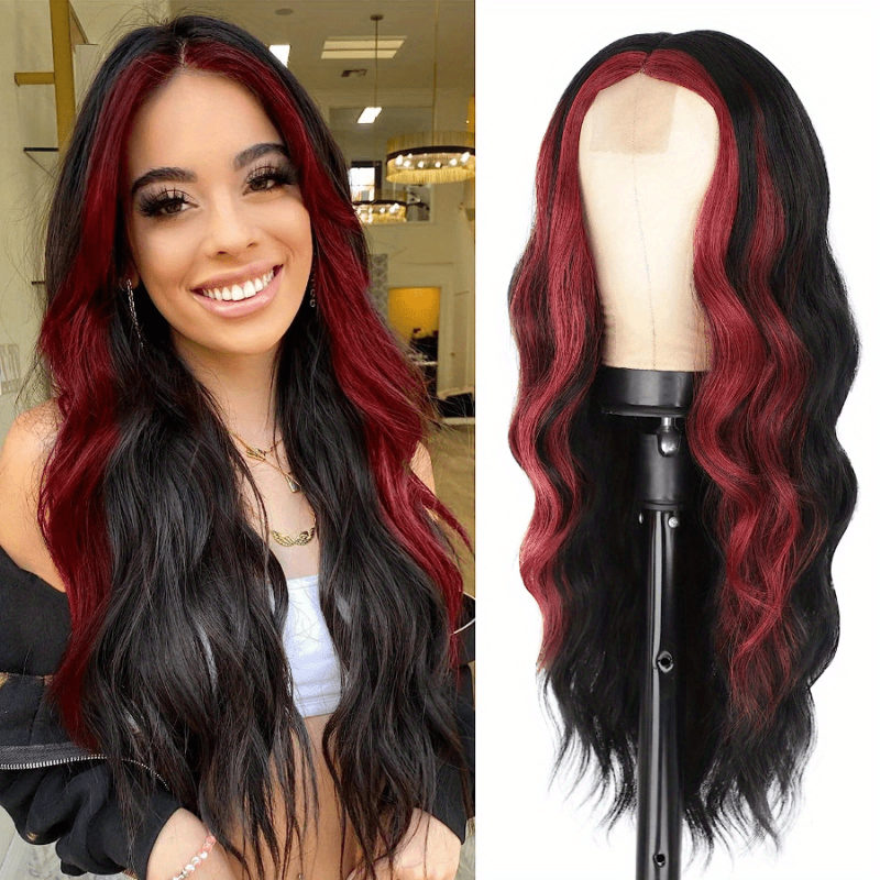 24in Long Curly Highlight Wig for Women Daily Party Cosplay Costume