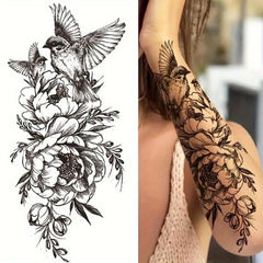 Temporary Tattoo Stickers Flowers Snake Lion Wolf