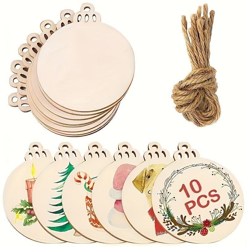 20pcs Unfinished Round Wooden Circles Blank Wooden Boards DIY Wooden Ornaments