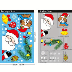 Christmas Decorative Stickers Glass Door Static Cling Reindeer Santa Window Stic