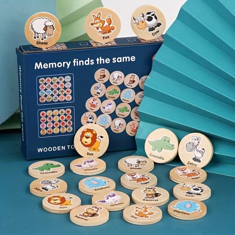 Wooden Puzzle Cartoon Chess Toy for Early Education