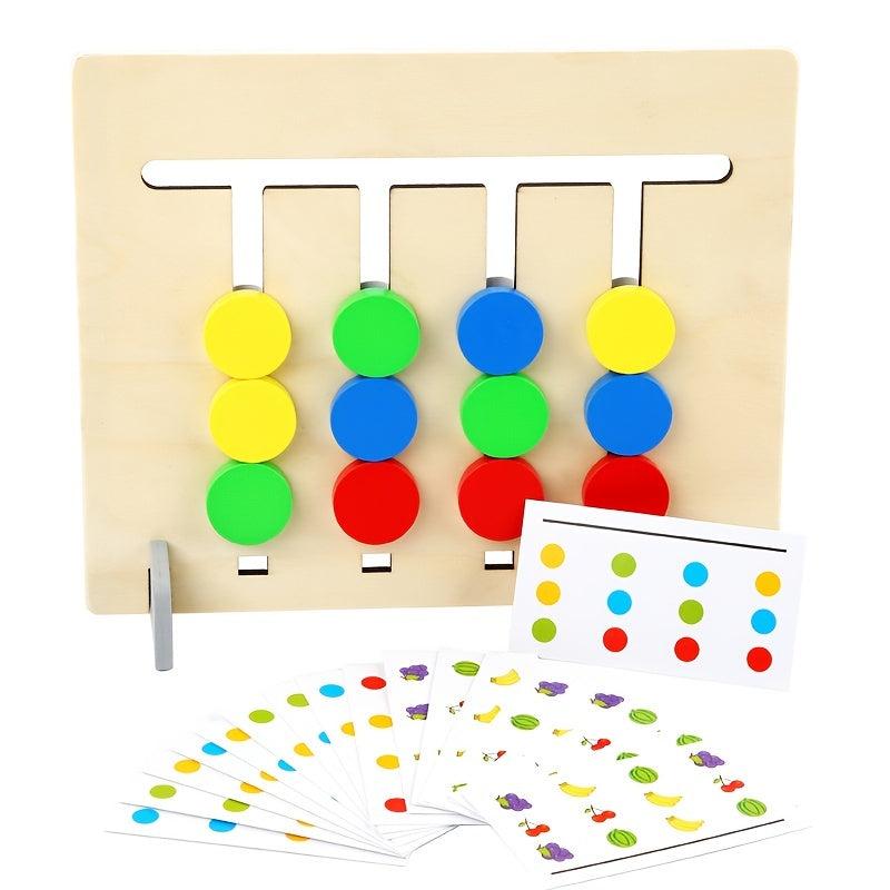 Wooden Educational Toys For Kids - Fruit Double Sided Puzzle Games