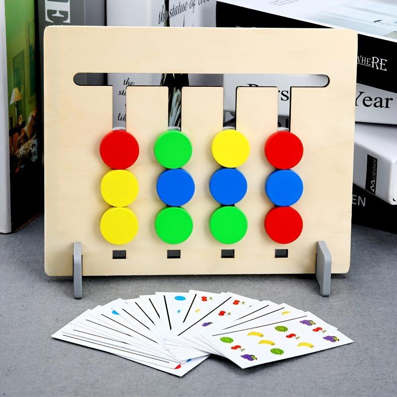 Wooden Educational Toys For Kids - Fruit Double Sided Puzzle Games