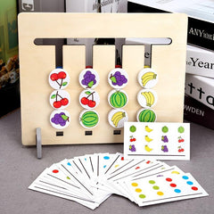 Wooden Educational Toys For Kids - Fruit Double Sided Puzzle Games