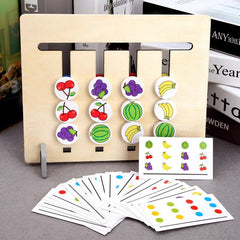 Wooden Educational Toys For Kids - Fruit Double Sided Puzzle Games