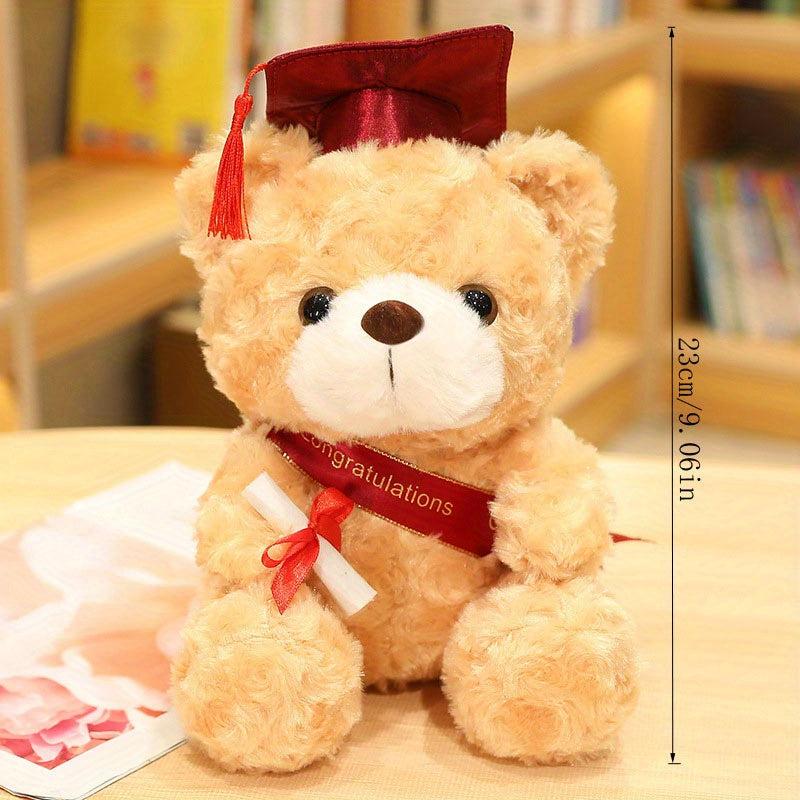 23cm Graduation Bear Plush Toy w/ Hat Kids Adult Gift