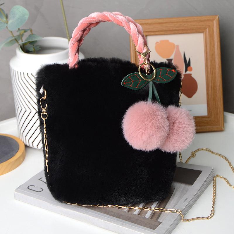 Cherry Plush Handbag Tote Perfect Gift for Stylish Woman