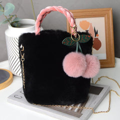 Cherry Plush Handbag Tote Perfect Gift for Stylish Woman