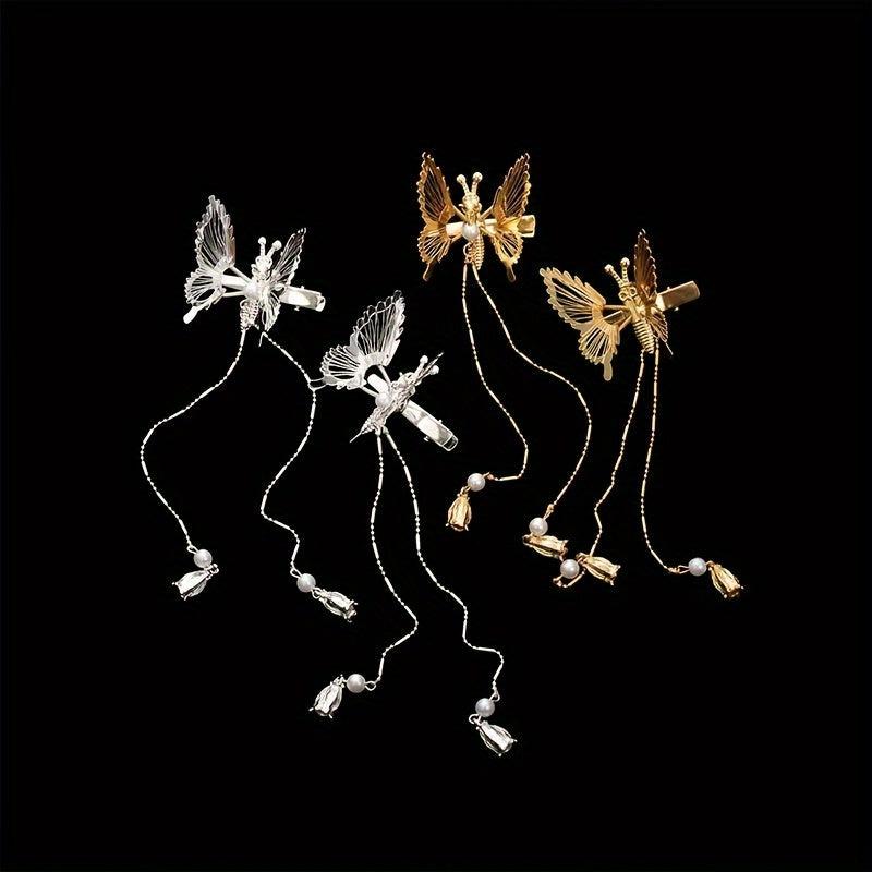 Butterfly Wing Tassel Hair Clip Ancient Style Side Clip Headwear
