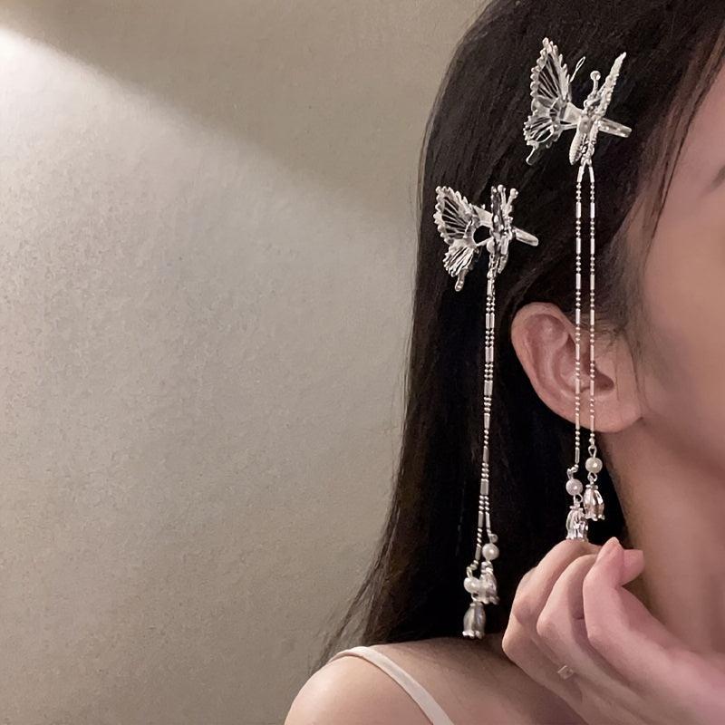Butterfly Wing Tassel Hair Clip Ancient Style Side Clip Headwear