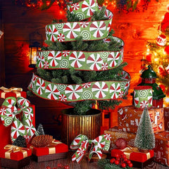 1pc Cartoon Mint Candy Ribbon Christmas Decoration Ribbon