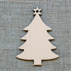 10pcs Wooden Christmas Tree Pendants DIY Crafts Decoration